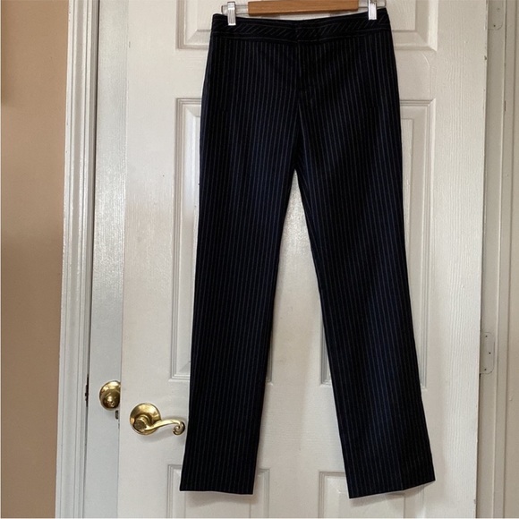 GUCCI Italy Navy Blue Pinstripe Wool Trouser Pants - Picture 4 of 11